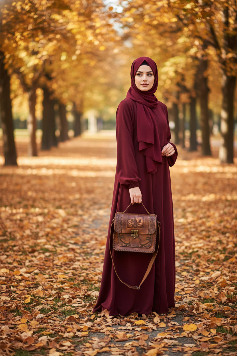 Sac bandoulière cuir véritable artisanal motif Vav double compartiment ajustable