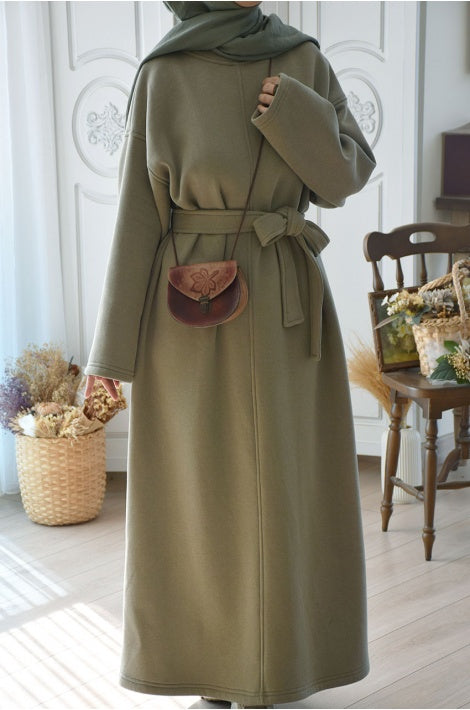 Robe Oversize Sweet Tricot Doublure Polaire Vert Menthe