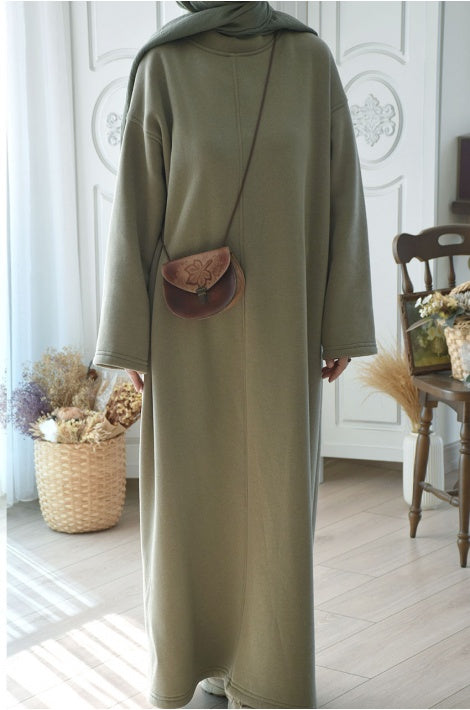 Robe Oversize Sweet Tricot Doublure Polaire Vert Menthe