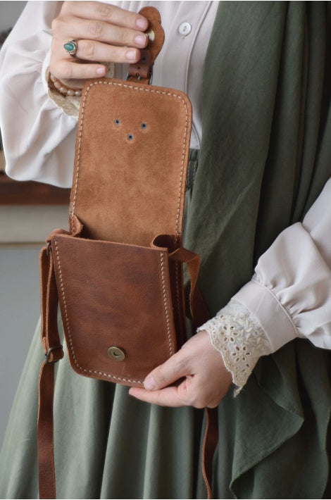 Sac Mini Cuir Véritable Fait Main, Doux, Compact et Élégant