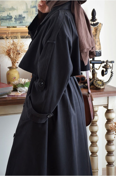 Trench Long Oversize Vert 125 cm – Imperméable Premium et Doublure Haute Qualité