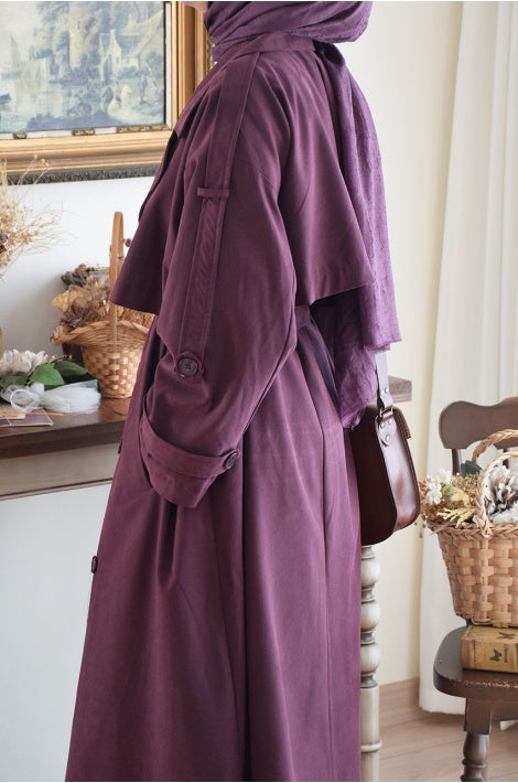 Trench Long Oversize Vert 125 cm – Imperméable Premium et Doublure Haute Qualité