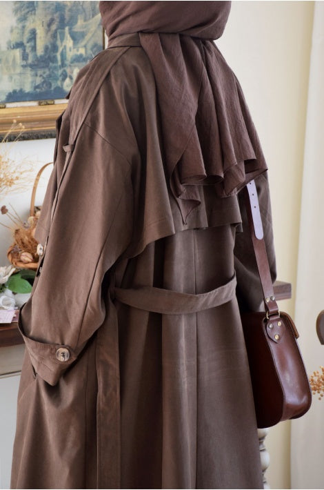 Trench Long Oversize Vert 125 cm – Imperméable Premium et Doublure Haute Qualité