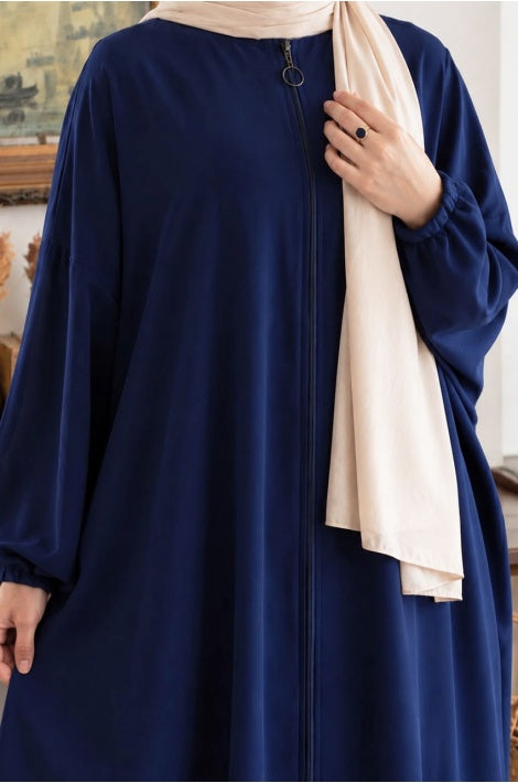 robe abaya  Zippée Longue Tissu Aerobin Coupe Standard Vert