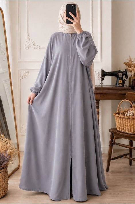robe abaya  Zippée Longue Tissu Aerobin Coupe Standard Vert