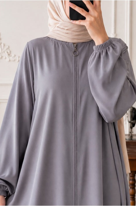 robe abaya  Zippée Longue Tissu Aerobin Coupe Standard Vert