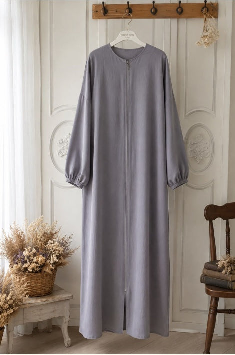 robe abaya  Zippée Longue Tissu Aerobin Coupe Standard Vert