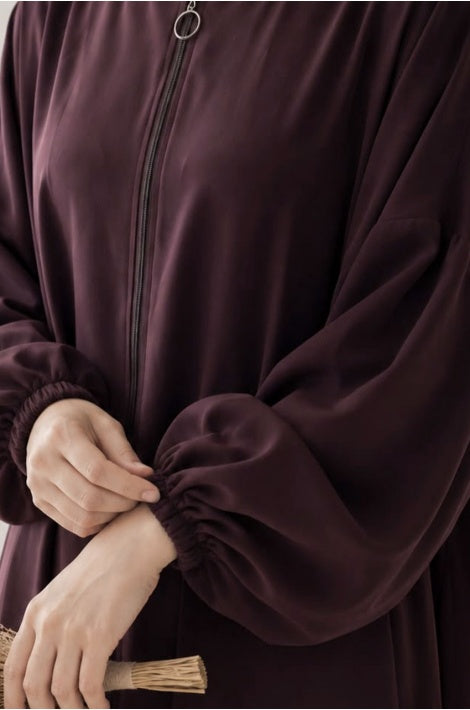 robe abaya  Zippée Longue Tissu Aerobin Coupe Standard Vert