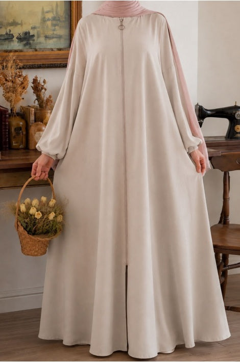 robe abaya  Zippée Longue Tissu Aerobin Coupe Standard Vert