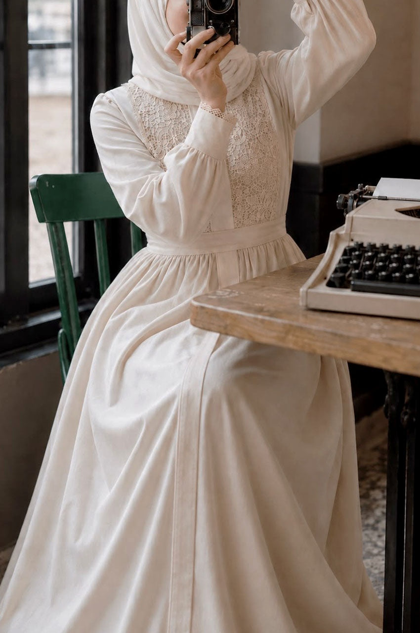 Élégante robe Naif Zippée Marron Pour Femme