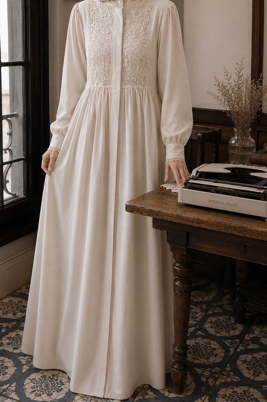 Élégante robe Naif Zippée Marron Pour Femme