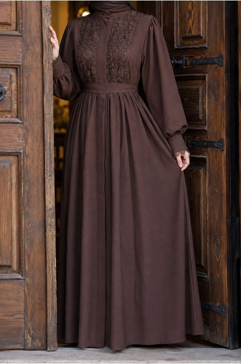 Élégante Ferace Naif Zippée Marron Pour Femme