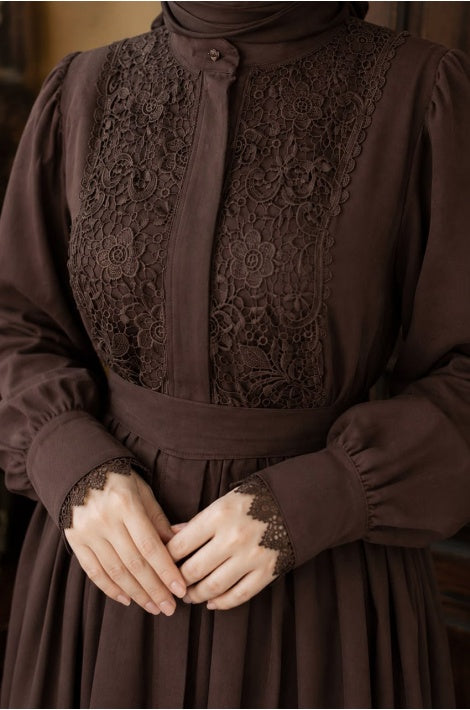 Élégante Ferace Naif Zippée Marron Pour Femme