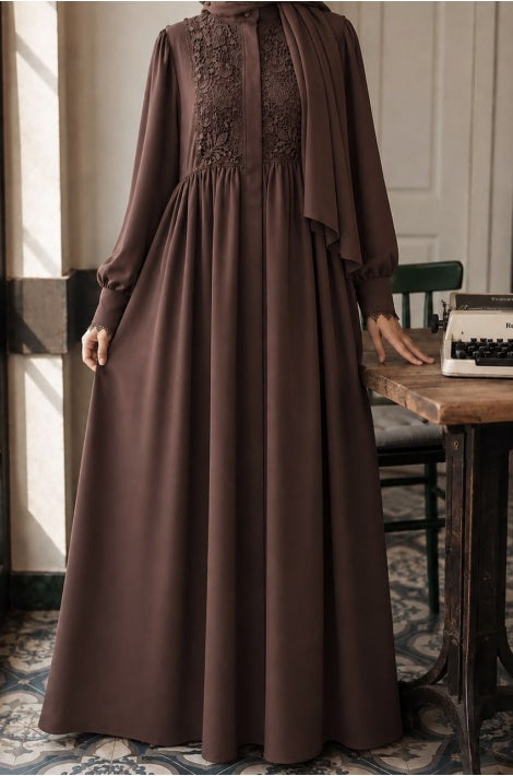 Élégante Ferace Naif Zippée Marron Pour Femme