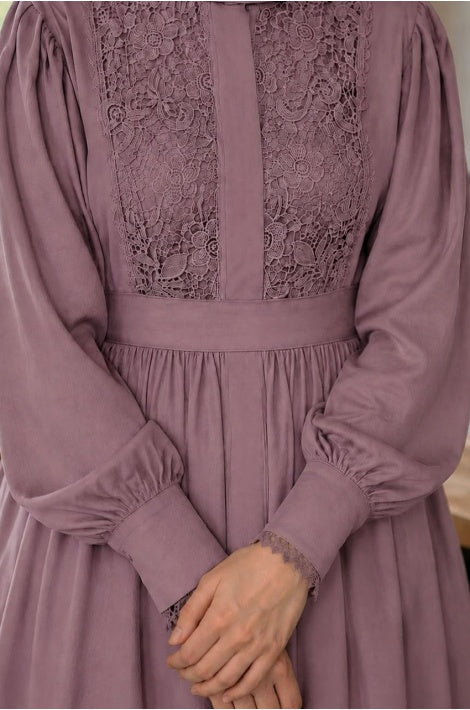 Élégante robe Naif Zippée Marron Pour Femme