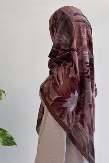 Foulard en coton imprimé Aden couleur café doux léger