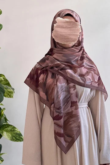 Foulard en coton imprimé Aden couleur café doux léger