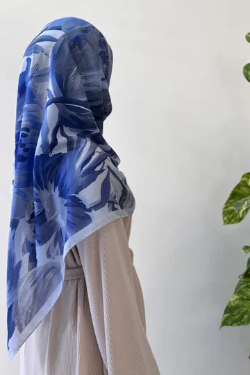 Foulard en coton imprimé Aden couleur café doux léger