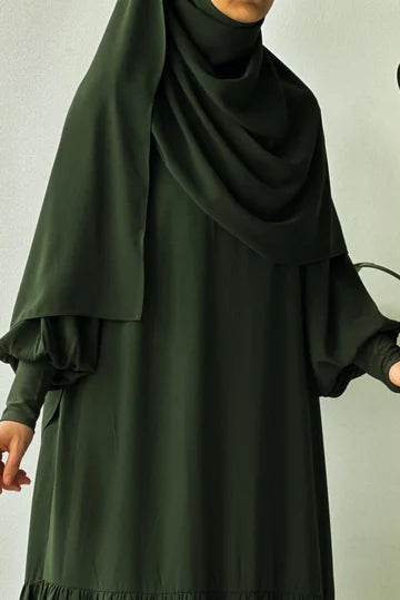 Écharpe en Soie de Médine Vert Sapin Luxueuse et Élégante pour Femme