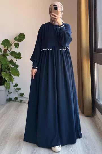 Ensemble Veste Brodé Soie Égyptienne Robe Longue Chic Femme Moderne Tabac