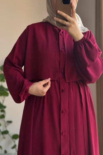 Ensemble tunique et pantalon vert Çağla en coton égyptien