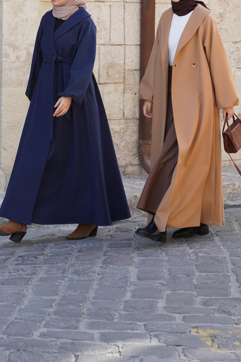 Élégant Manteau Long Col Châle Aspect Cachemire Beige Café au Lait