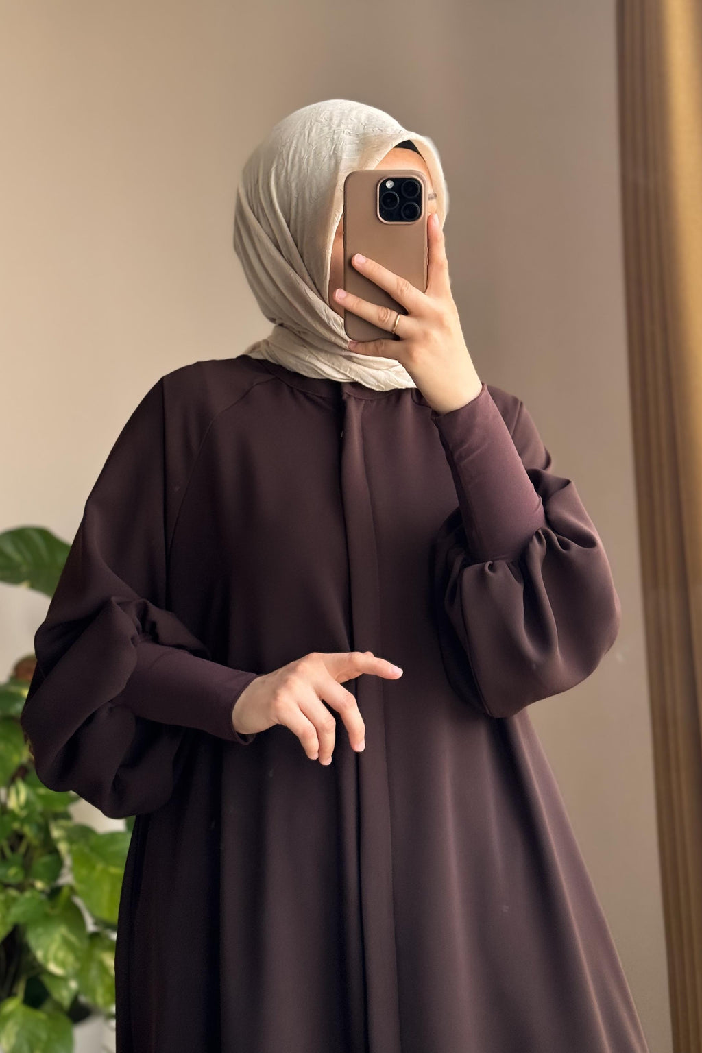 Ferace Sendy à manches longues en crêpe, ceinture amovible, poches