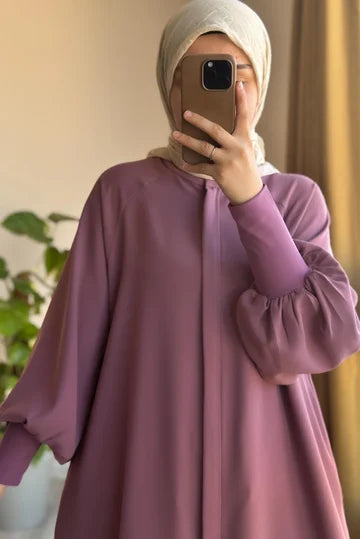abaya  Sendy Élégante Manches Longues Crêpe Importé | Confort Modeste Polyvalent