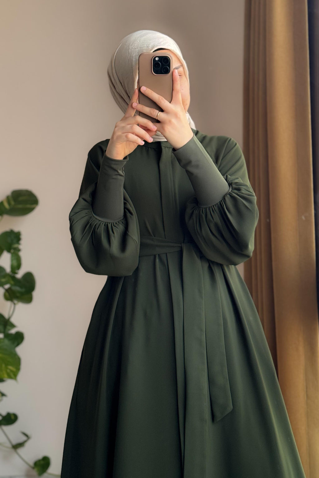 Ferace Sendy Élégante Manches Longues Crêpe Importé | Confort Modeste Polyvalent