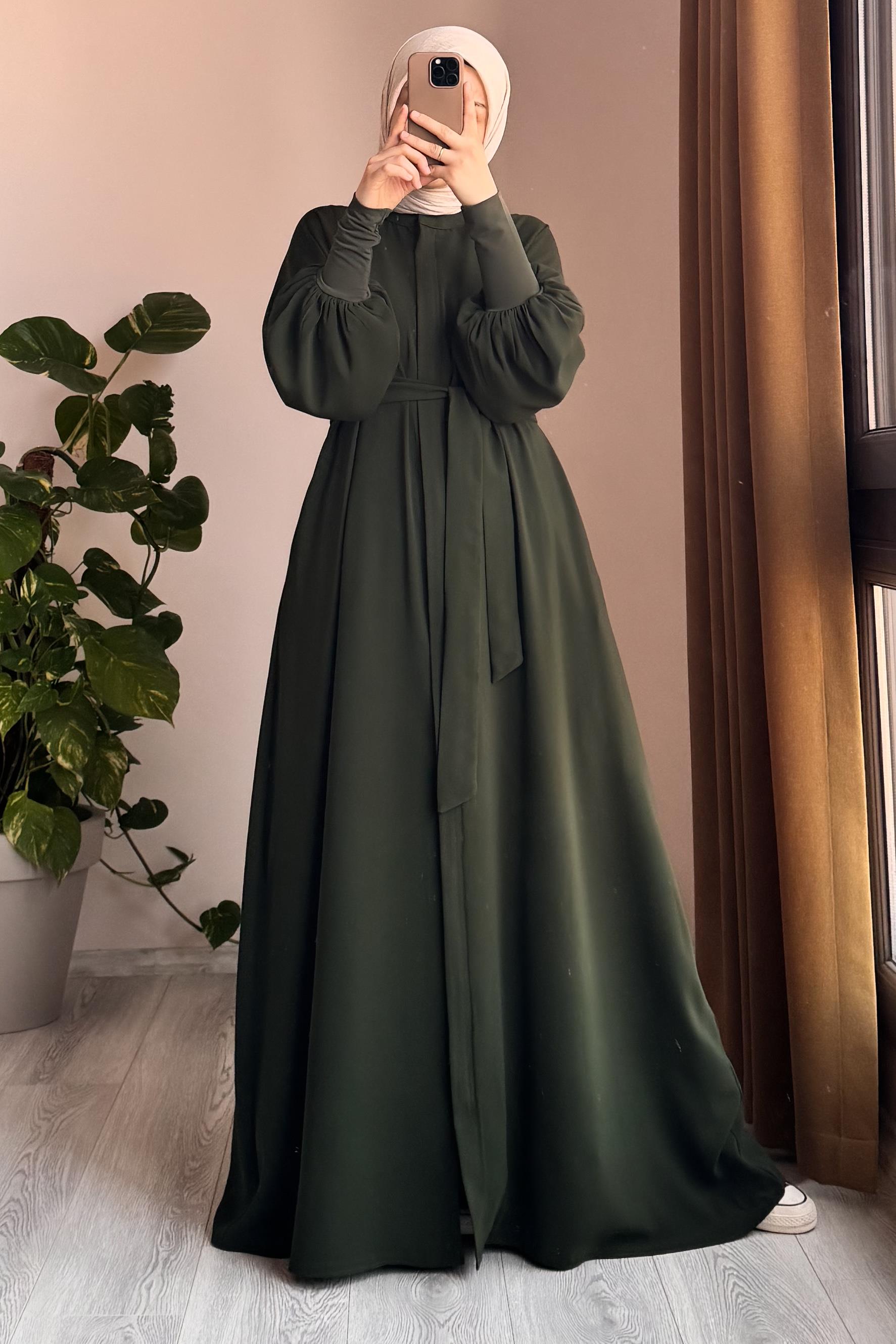 Ferace Sendy Élégante Manches Longues Crêpe Importé | Confort Modeste Polyvalent