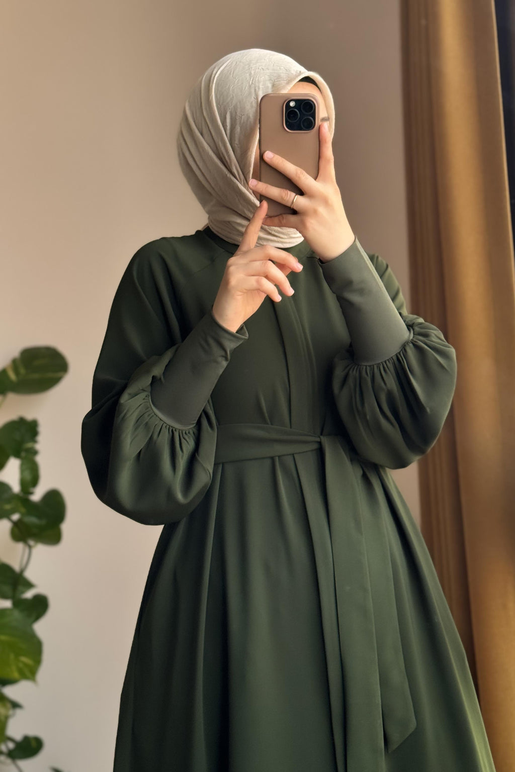 Ferace Sendy Élégante Manches Longues Crêpe Importé | Confort Modeste Polyvalent