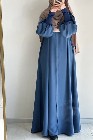 abaya  Sendy Élégante Manches Longues Crêpe Importé | Confort Modeste Polyvalent