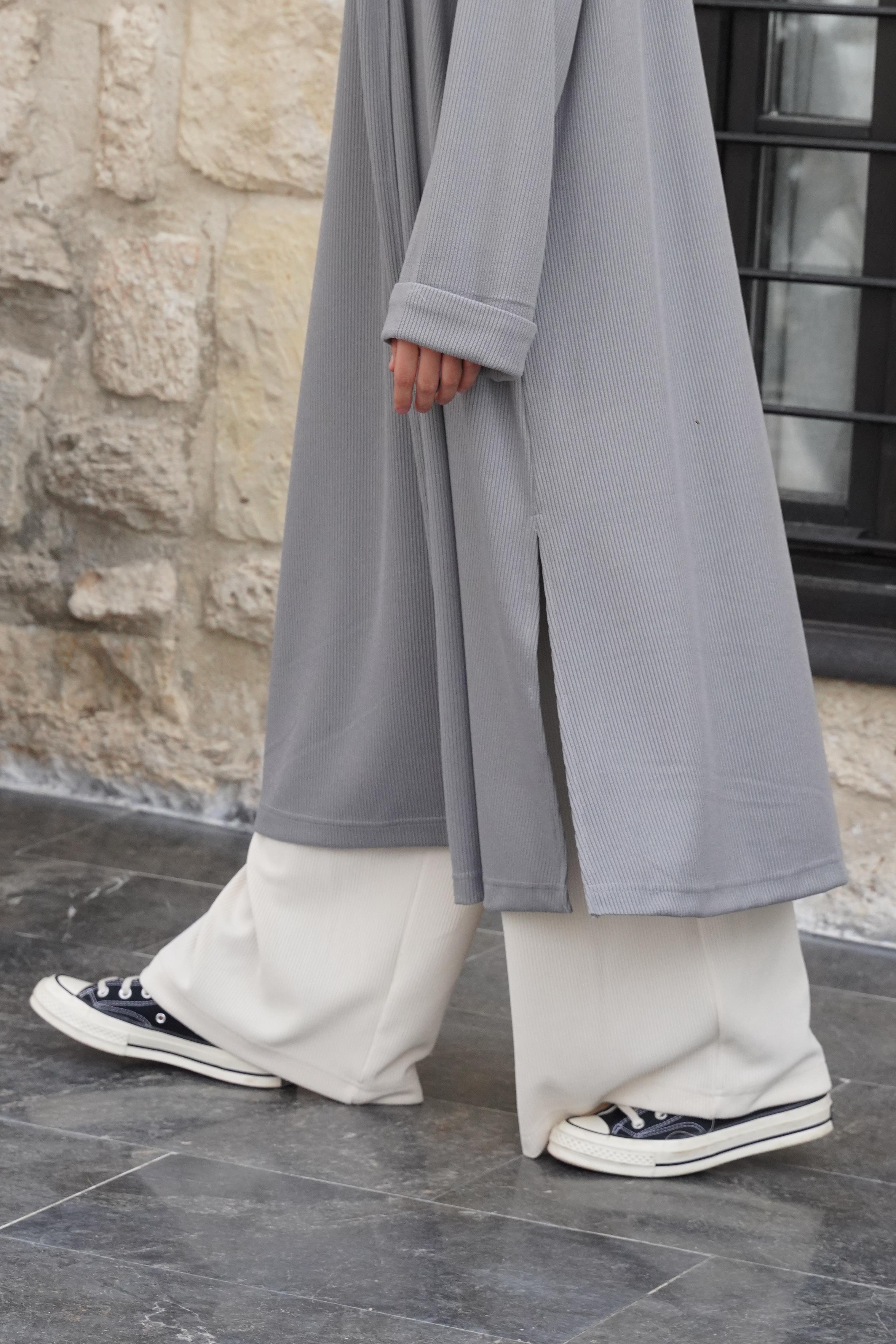 Pantalon en tricot extensible coupe droite taille élastique confort moderne